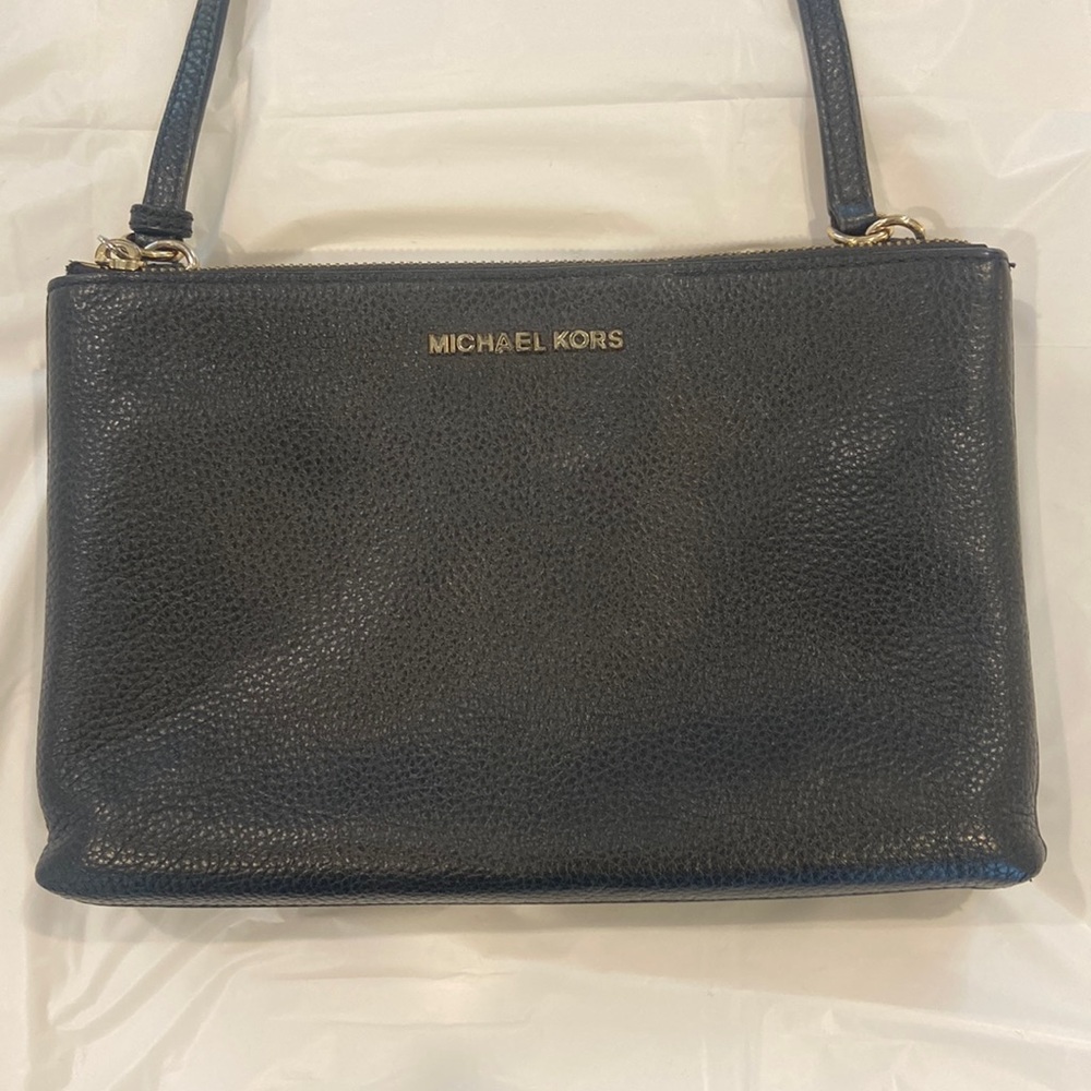 Michael Kors Black Crossbody Pebbled Leather Handbag